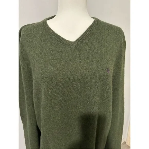 Polo Ralph Lauren vintage Green 100% lambswool pullover sweater XL